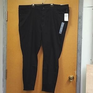 Old Navy Black Mid Rise Rockstar Super Skinny Jeans